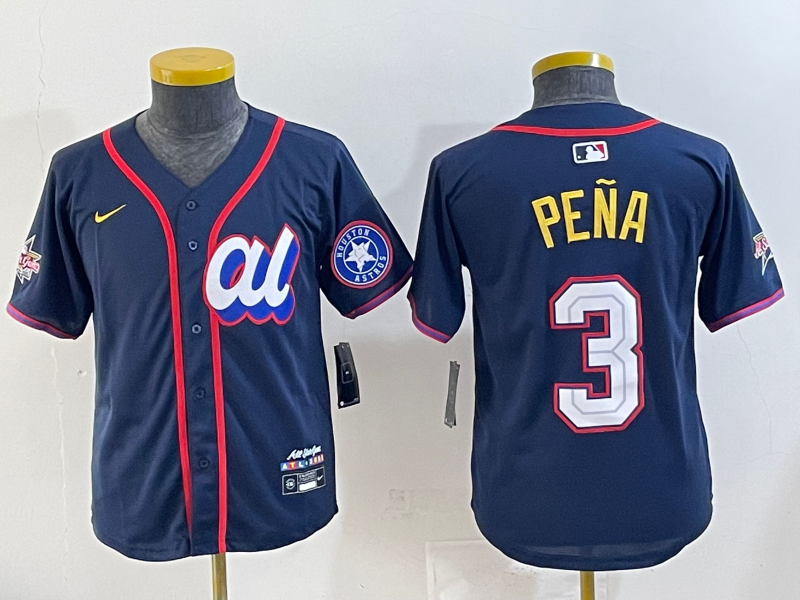 Youth 2025 Houston Astros #3 Pena Drak Blue All star Nike MLB Jersey style 001->toronto blue jays->MLB Jersey